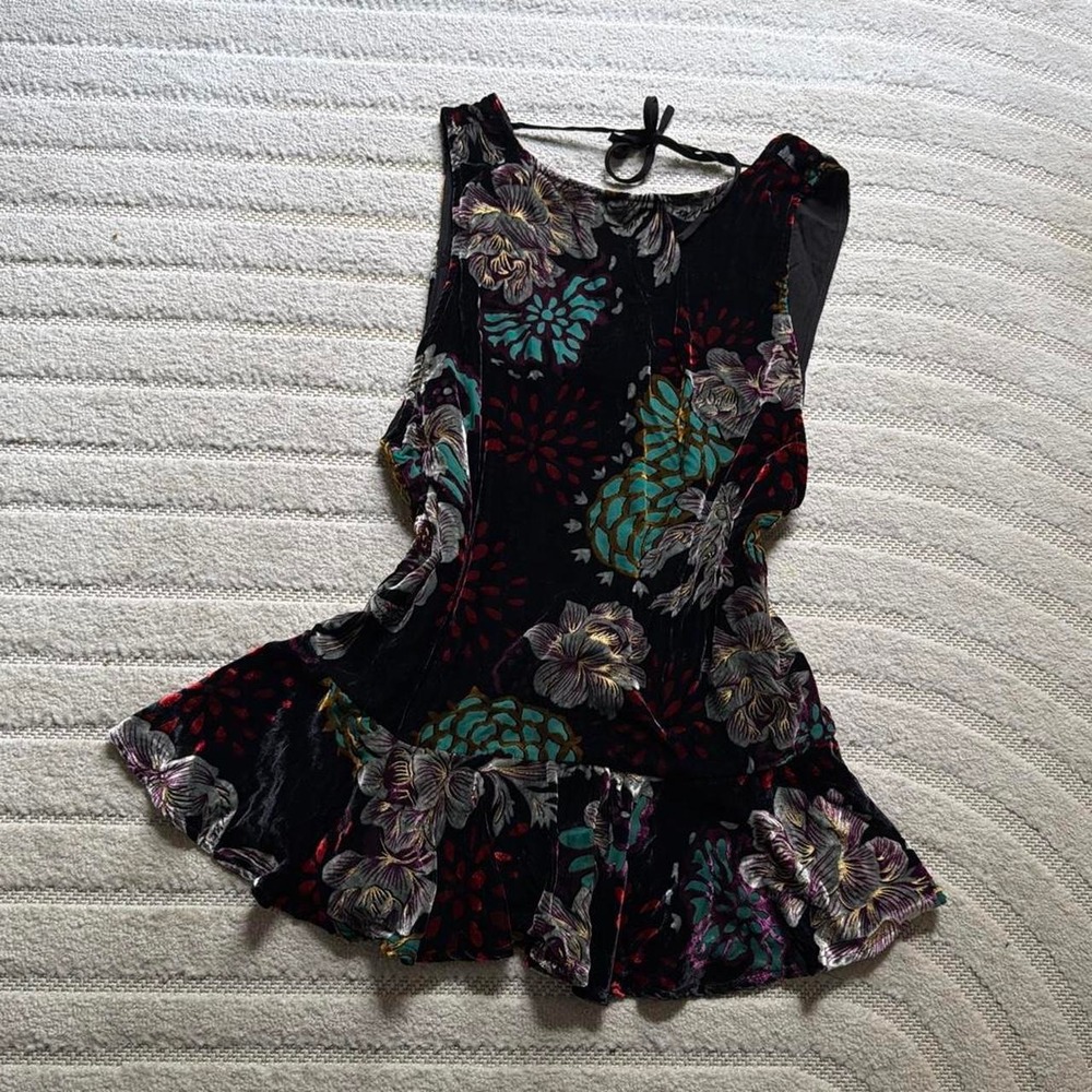 Free People Black floral dress size XS Gothic Boho Whismygoth Party Festivals